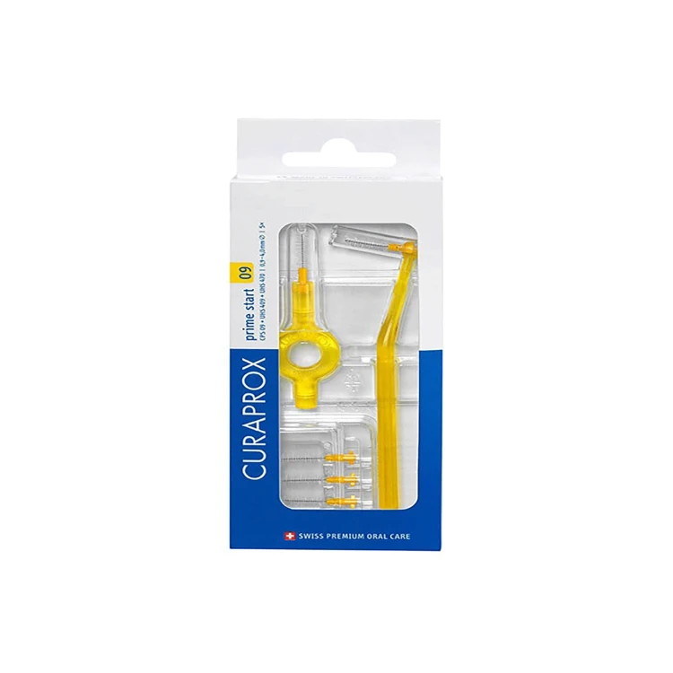 Curaprox Prime Start 09 Interdental Brush yellow Holder CURA87