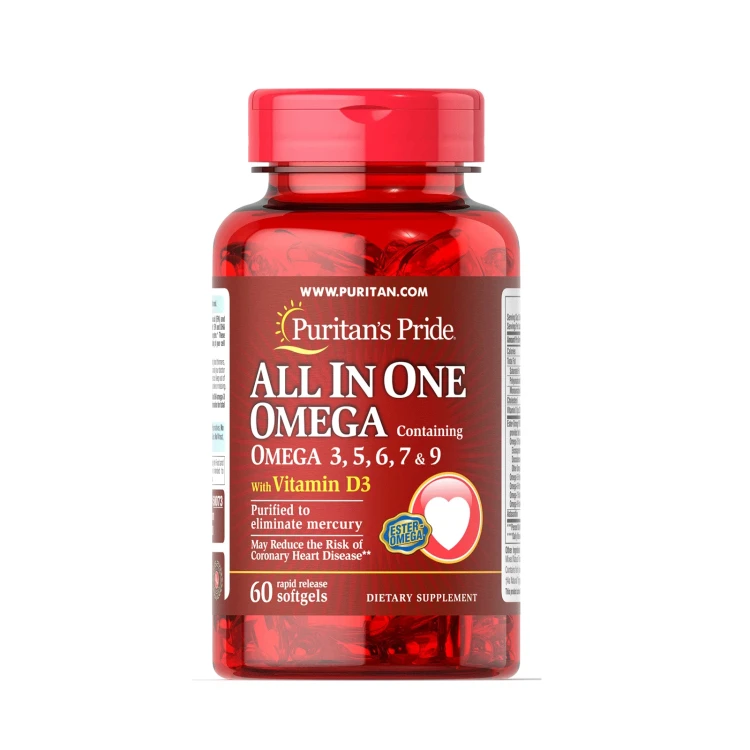 P.Pride All in One Omega with Vit D3 Softgels 60'S