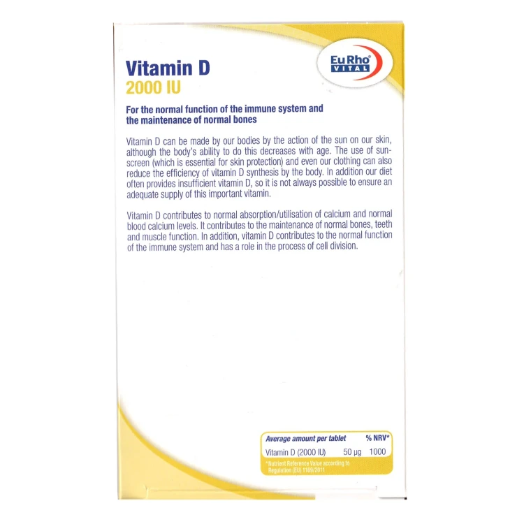 EuRho-VITAL Vitamin D3 2000IU Tab 60 Tablets