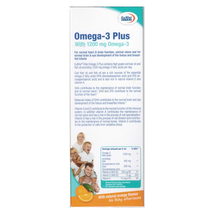 EURO VITAL OMEGA 3 PLUS SYRUP 200ML