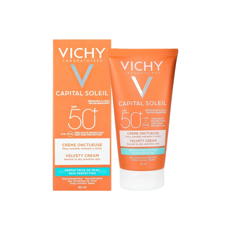 Vichy Capital Sol spf50 velvety cream normal to Dry skin OFFER 1+1