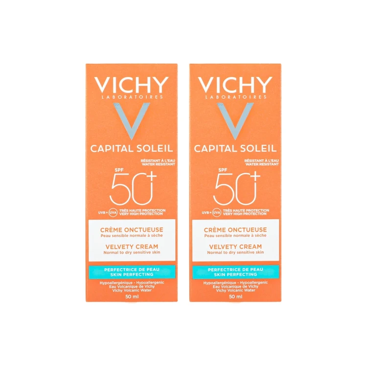 Vichy Capital Sol spf50 velvety cream normal to Dry skin OFFER 1+1