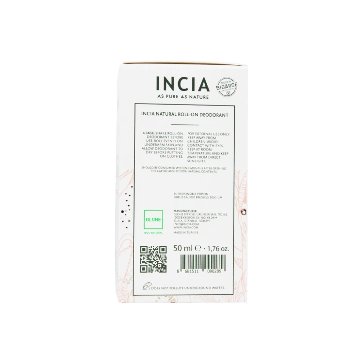 INCIA Natural Roll-on Deodorant For WOMen 50ML