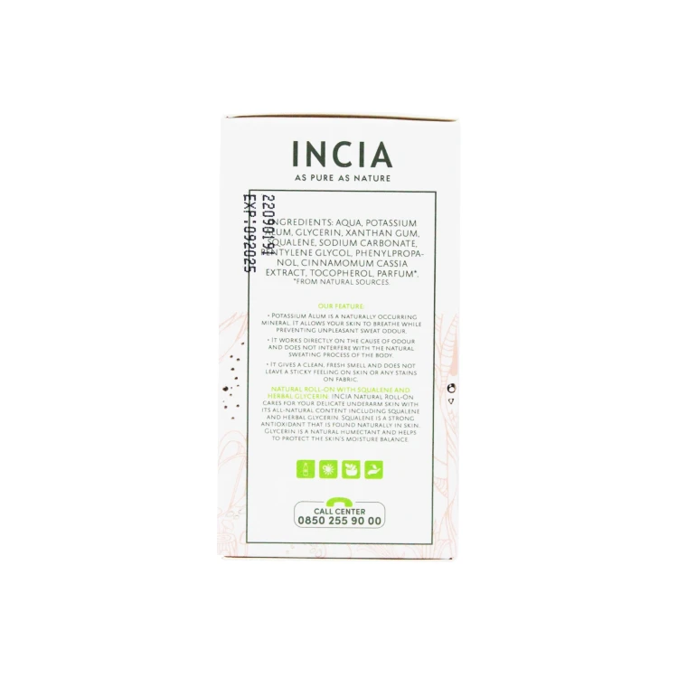 INCIA Natural Roll-on Deodorant For WOMen 50ML