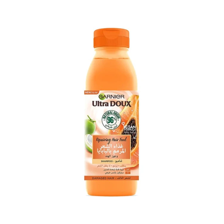 Garnier Ultra Doux repairing hair food shampoo papaya damaged hair 350ML