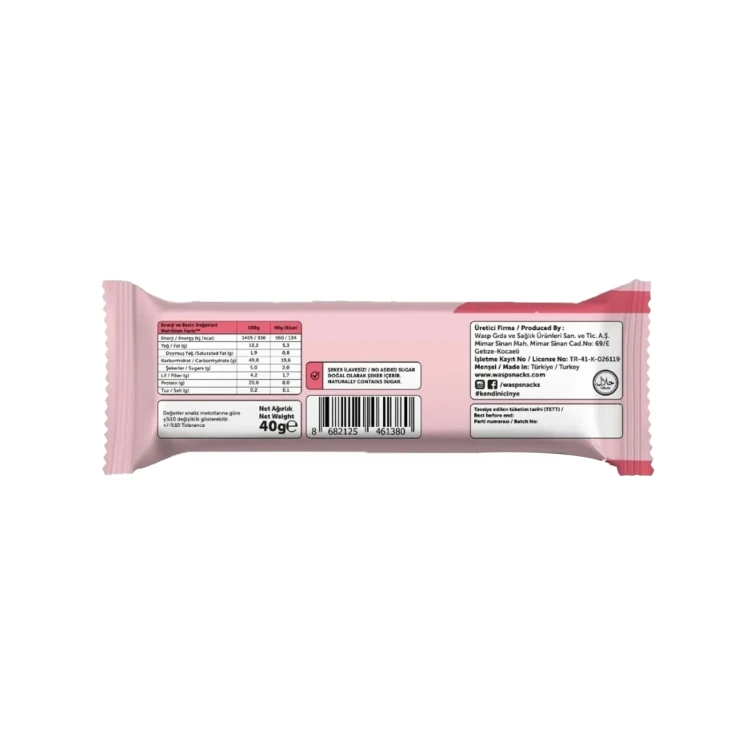 WASPCO STRAWBERRY PROTEIN BAR 40GM