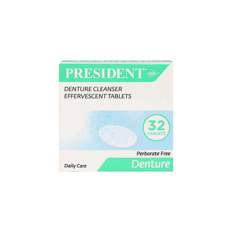 بريزيدنت أقراص المنظف اليومي لأطقم الأسنان 32 قرص