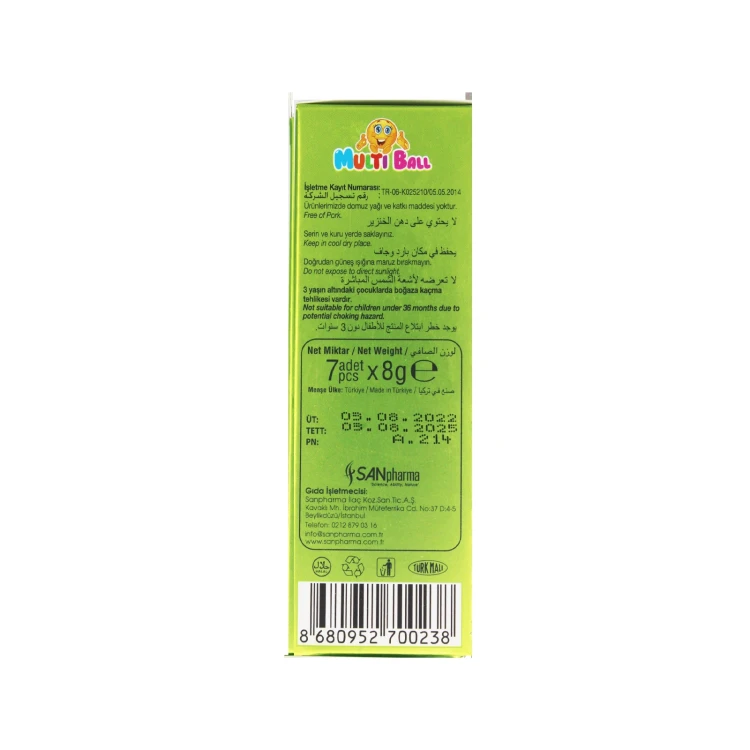 MULTIBALL Kids Multivitamin Lollipops Prebiotic 7'S