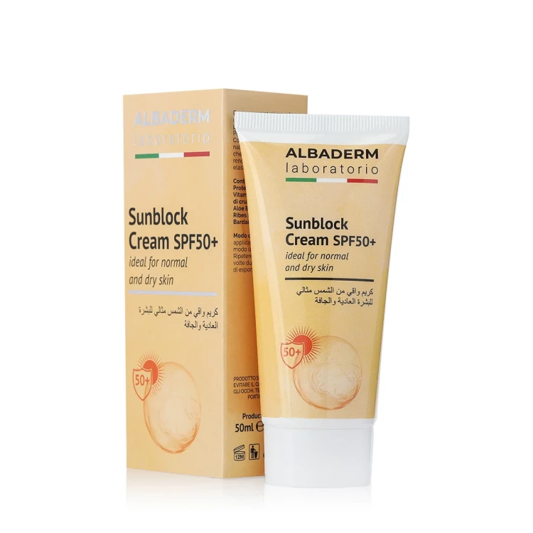 ALBADERM Sunblock SPF 50 Cream ideal For Normal And Dry Skin 50ML