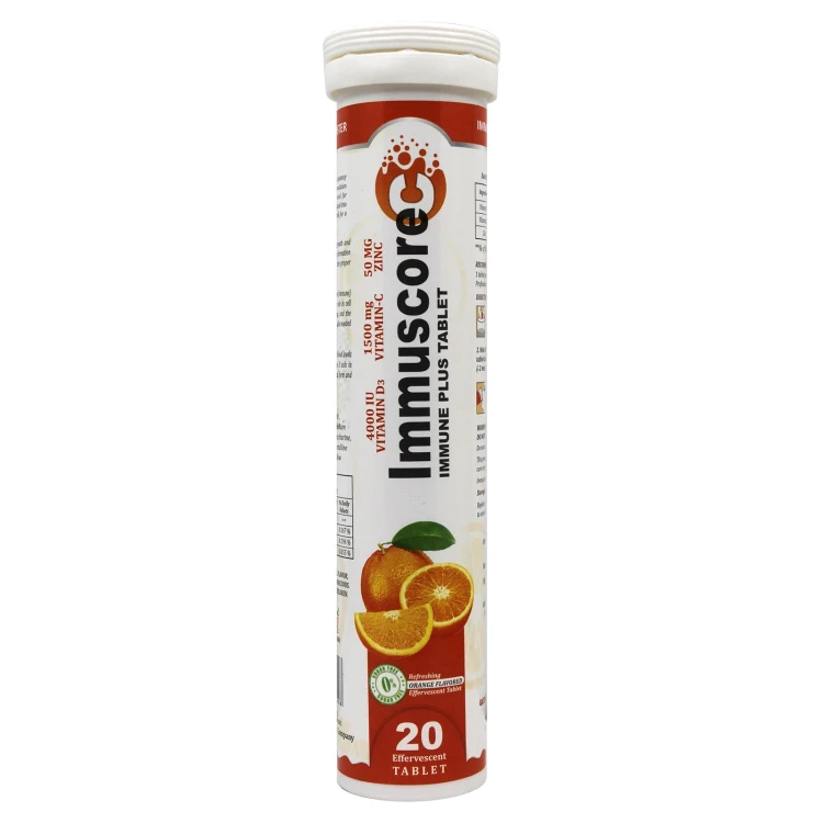 immuscore Vitamin C + D + Zinc Immune Plus 20's Effervescent