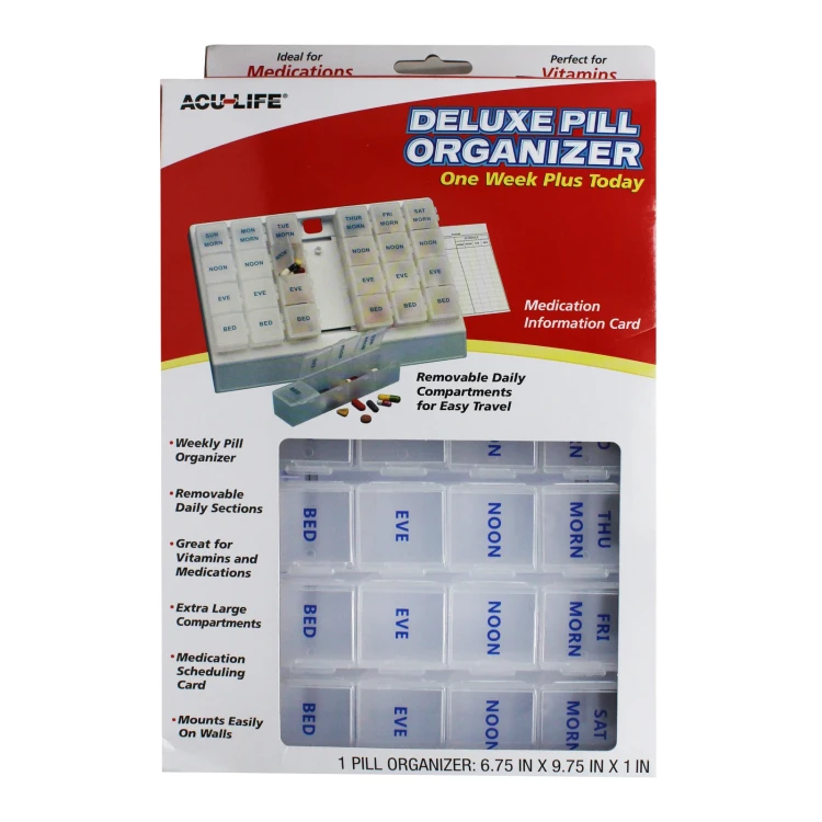 Acu-Life Deluxe Pill Organizer 1 week plus today