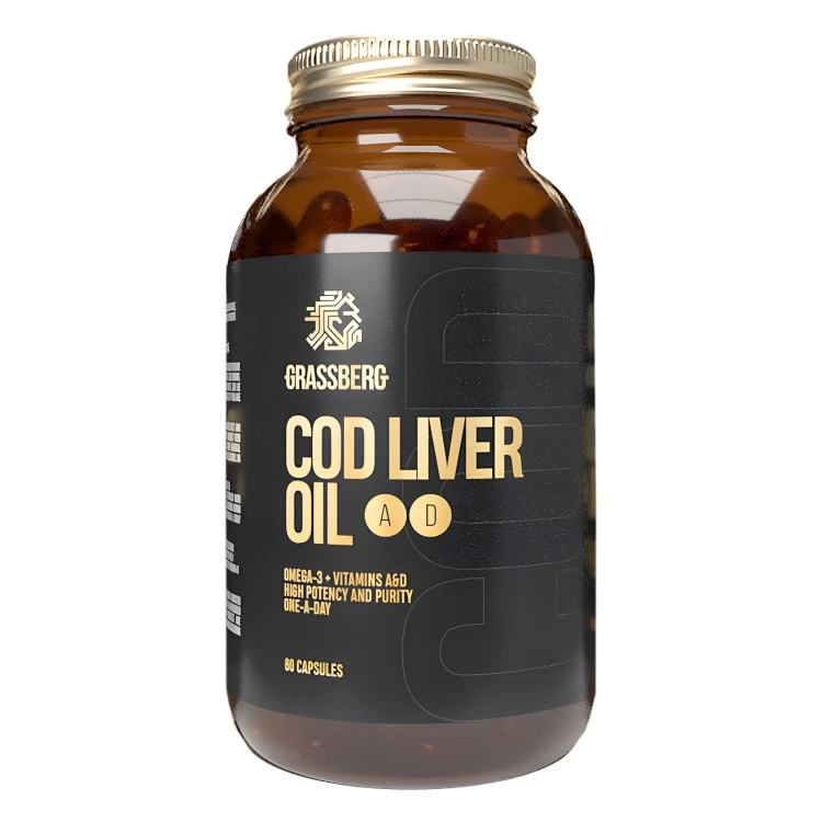 GRASSBERG COD LIVER OIL + A + D 60 CAPS