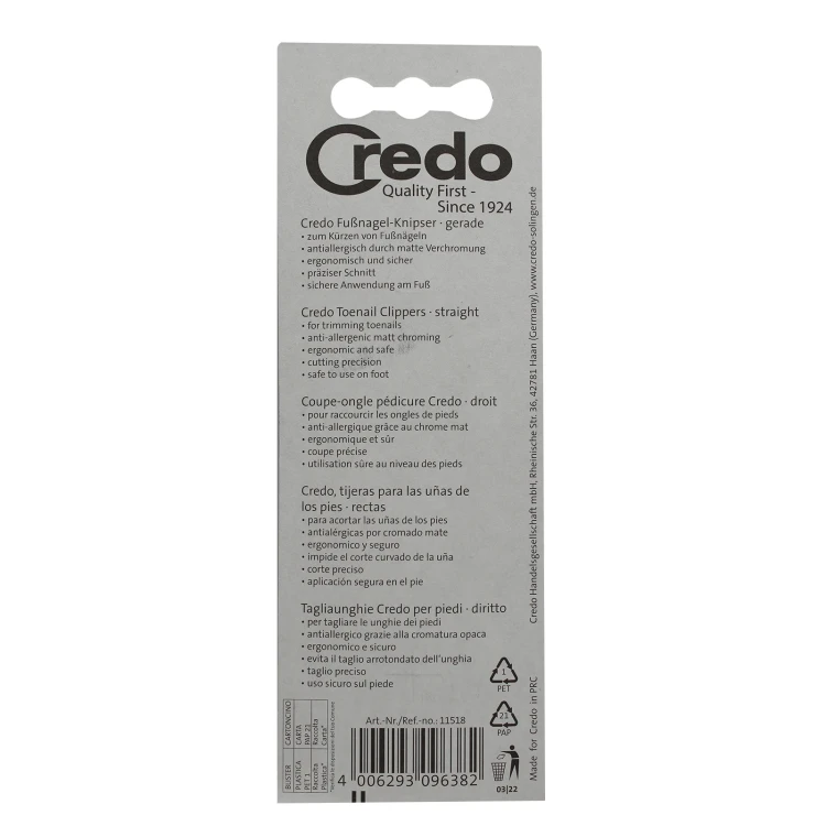 Credo Nail Clipper Straight chromium matt