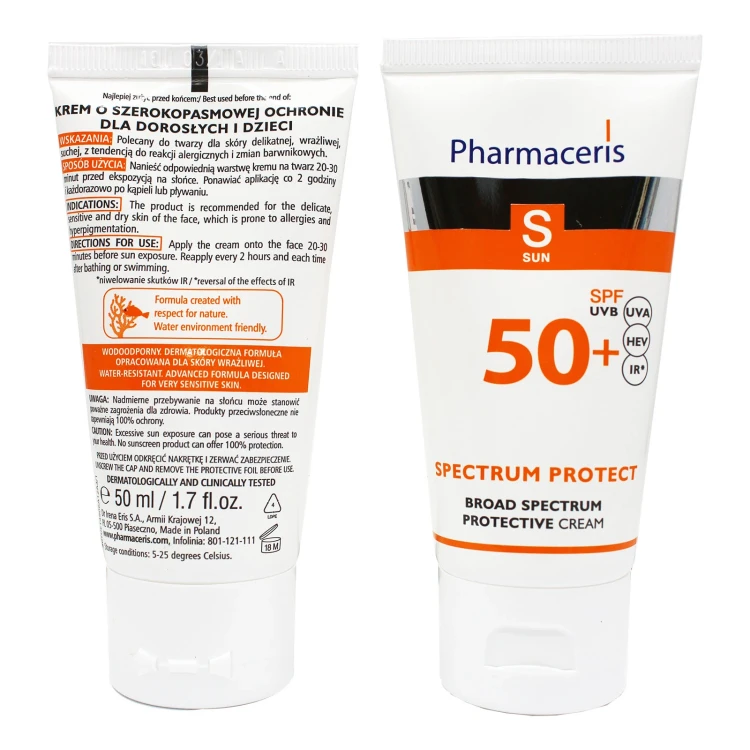 Pharmaceris S- Broad spectrum sun protection cream SPF50 1+1 offer