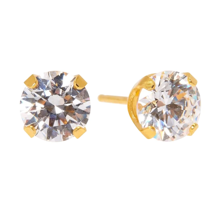 Lustrous 18K Gold Plated Diamond Earing (5Mm) 180