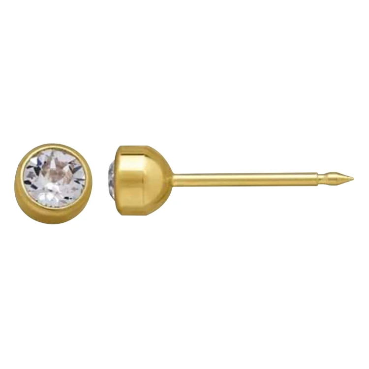 Lustrous 18K Gold Plated Small Diamond Earing 3 (2Mm) 167