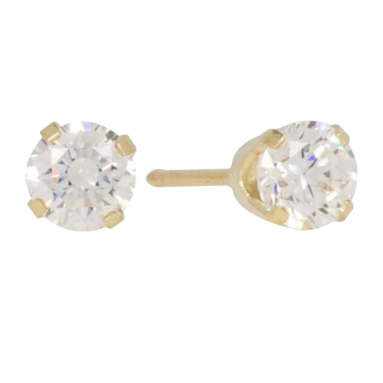 Lustrous 18K Gold Plated White Big Diamond (7Mm) 147