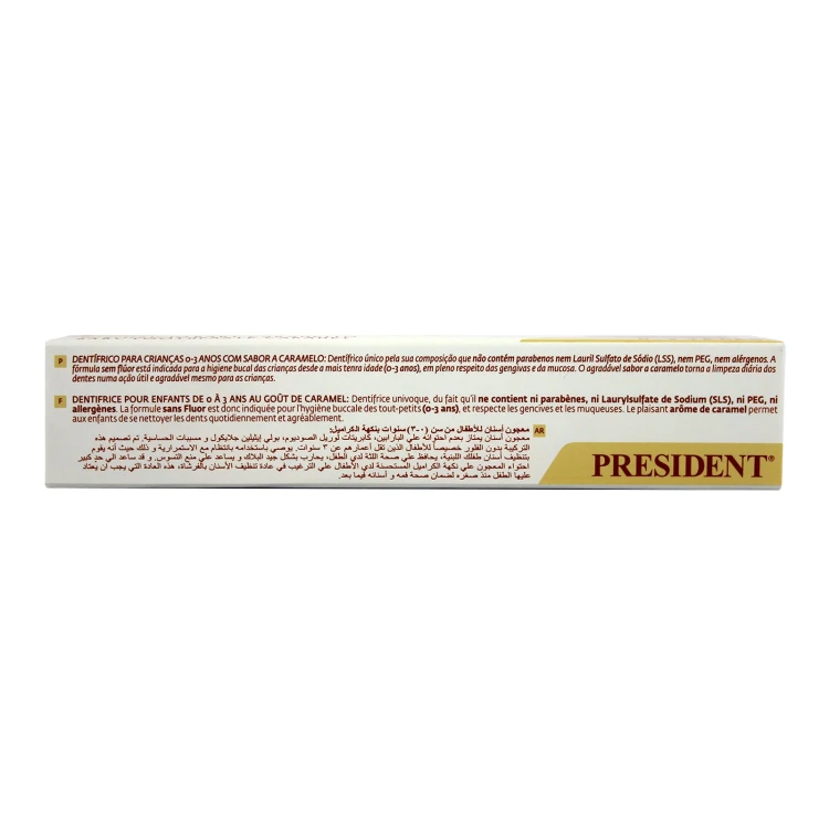 PRESIDENT 0-3 Years Baby ToothPaste Caramel 30ML