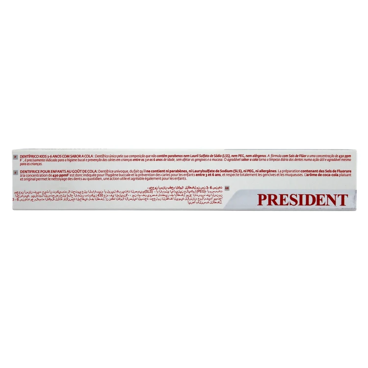 PRESIDENT 3-6 Years Kids ToothPaste Cola 50ML