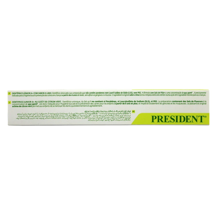 PRESIDENT 6+ Years Junior ToothPaste Lime 50ML