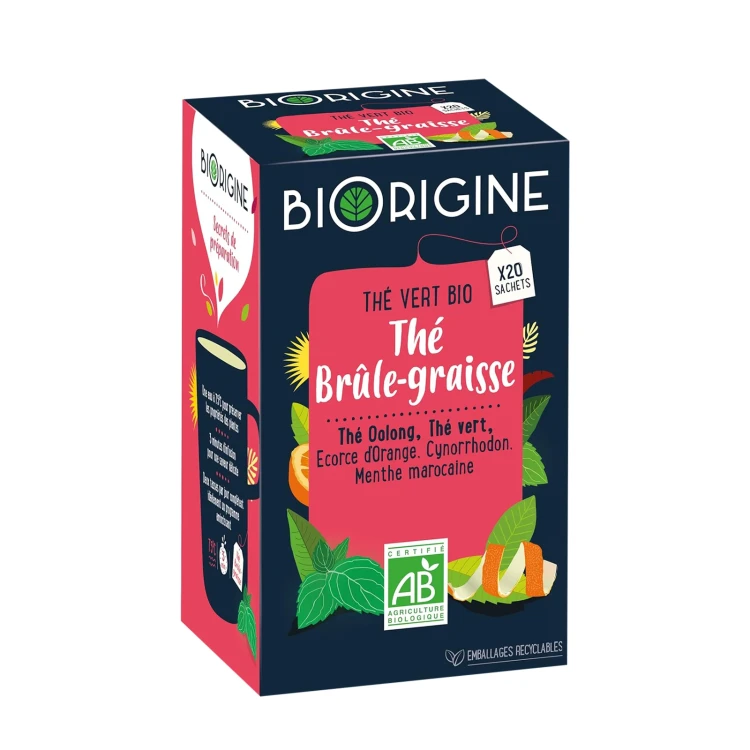 Biorigine Fat Burner Tea - Green Tea & Kola - 20 Sachets