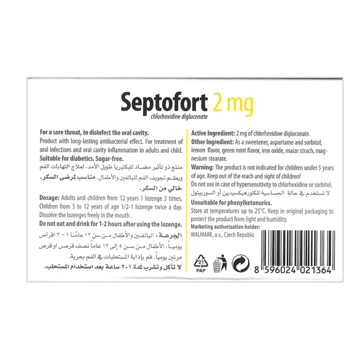 Septofort 2 MG LEMON 24 Lozenges