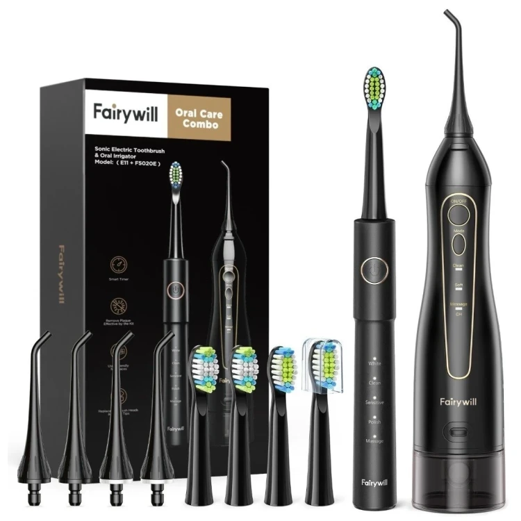 Fairywill 5020E Water Flosser & E11 Electric Toothbrush