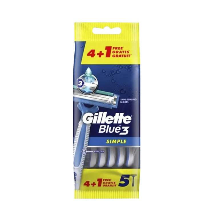جيليت ماكينة حلاقة بلو 3 سمبل 4+1 - 5 قطع