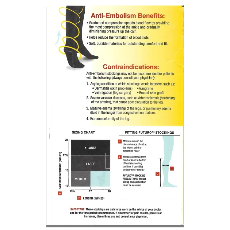 FUTURO Anti-Embolism Knee Length Stockings X-Large White 71059 EN