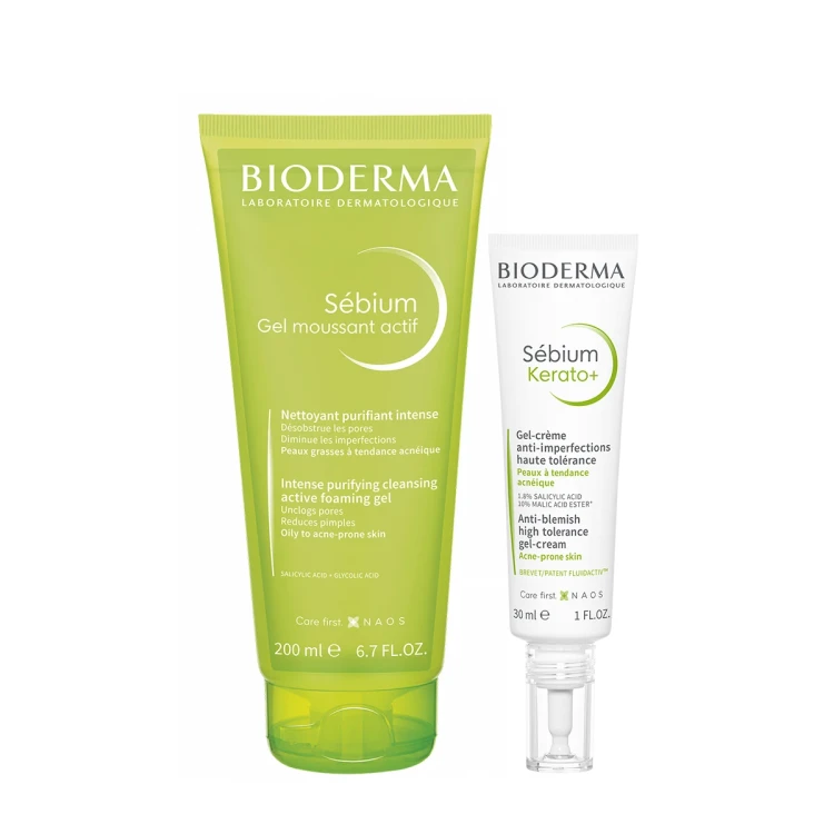 BIODERMA Sebium Gel Moussant Actif ACTIF 200ml + Sebium Kerato+ 30ml OFFER