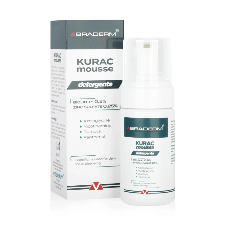 BRADERM KURAC mousse face detergente 100ml
