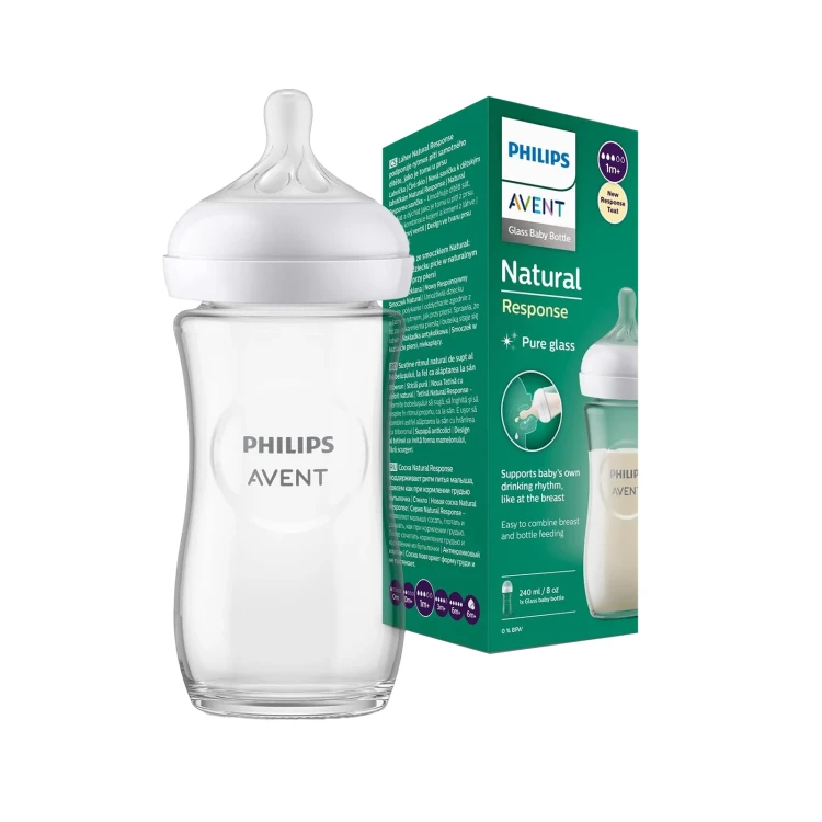 Philips Avent Natural Response Glass Bottle (1m+) 240ml SCY933/01