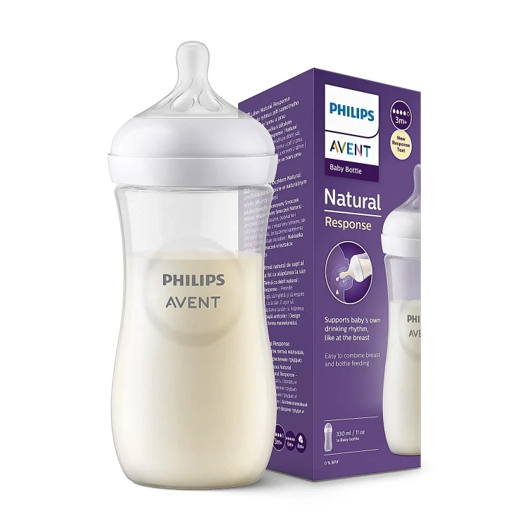 Philips Avent Natural Response Plastic Bottle (3m+) 330ml SCY906/01