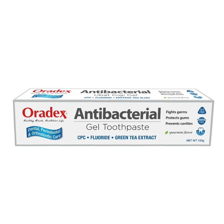 Oradex Antibacterial Gel Toothpaste With CPC, Fluoride & Green Tea 120gm