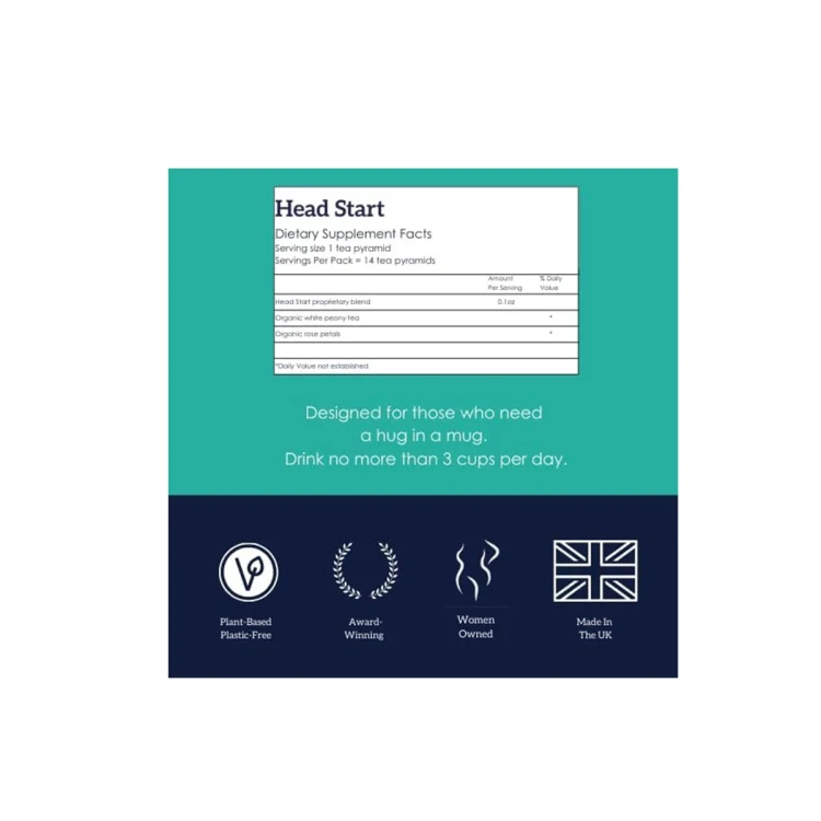 هوت تي ماما هيد ستارت شاي أبيض وورد عضوي 14 كيس شاي