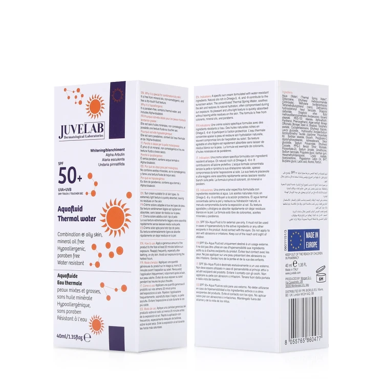 جوفيلاب اكوافلويد واقي شمس بعامل حماية +50 مع تفتيح 40 مل