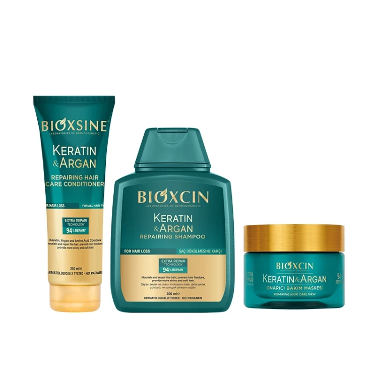 BIOXCIN Keratin & Argan Package (shampoo+ mask+ conditioner)