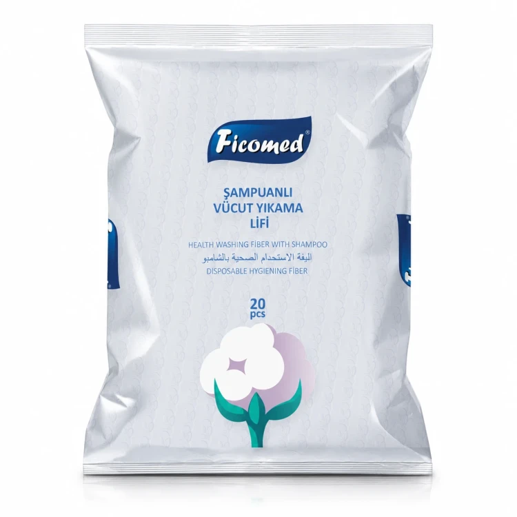 Ficomed Coarse Health Washing Fiber With Shampoo 20PCS