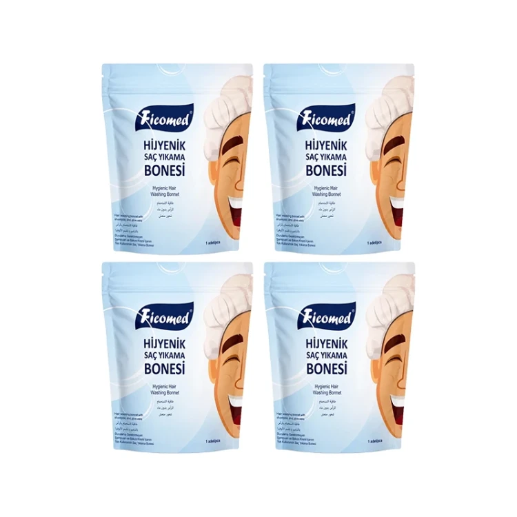 Ficomed Hair Washing Bonnet (Shampoo Cap) – Pack of 4 Pieces
