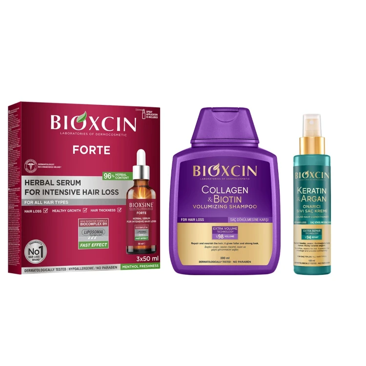 Bioxin Complete Care Package Forte Serum ✚ Biotin Shampoo ✚ Keratin LIQUID 150ML
