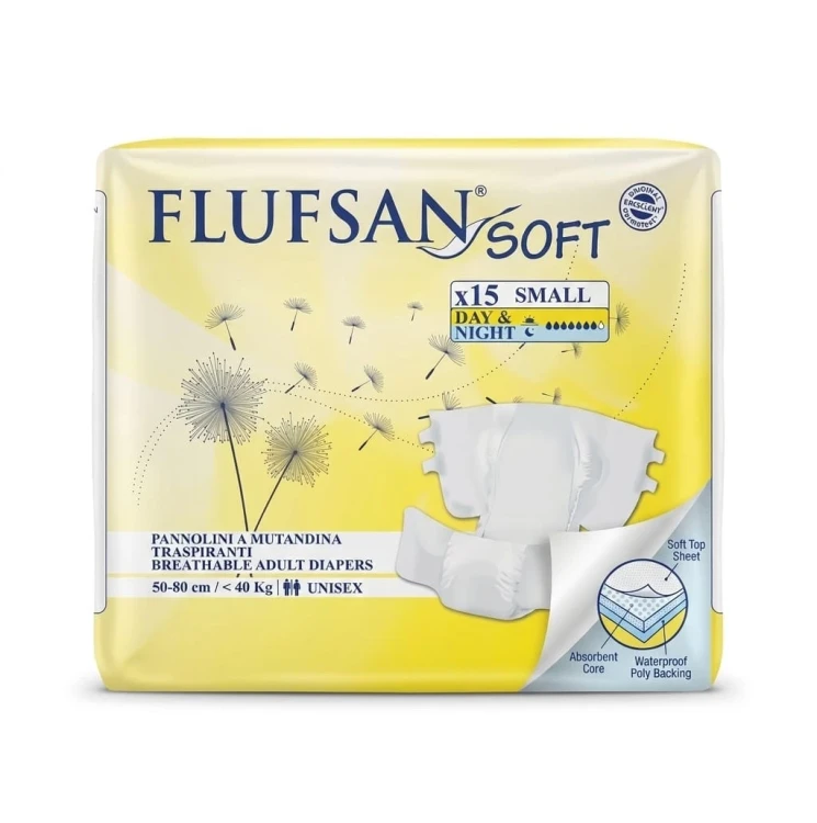 FLUFSAN SOFT SMALL  50*80 15'PCS