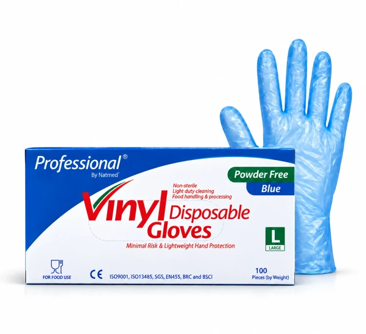 Vinyl Hand Gloves (Large Blue) Professional 100pic top071