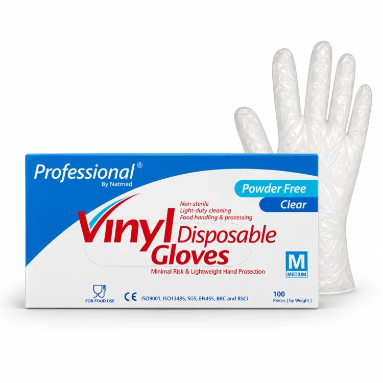 Vinyl Hand Gloves (Medium Clear ) Professional 100pic top063p
