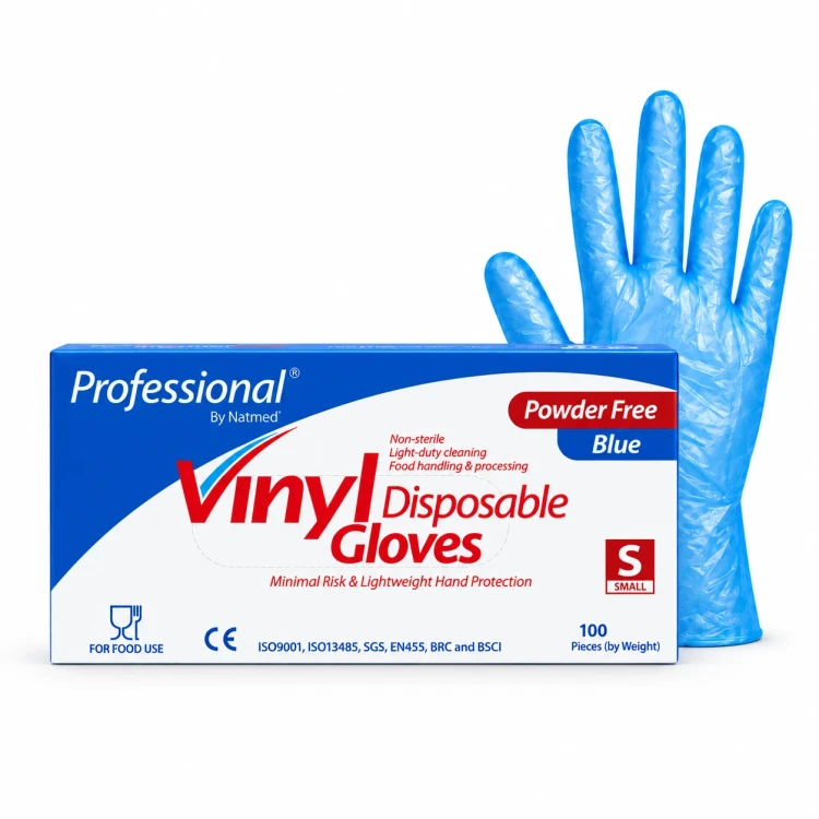 Vinyl Hand Gloves (Small Blue ) Professional 100pic top069