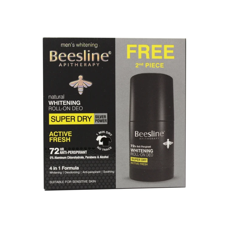 Beesline 72 Hrs Men Roll on Deo Whitening Super Dry Active Fresh  50ml 1+1 {OFFER}