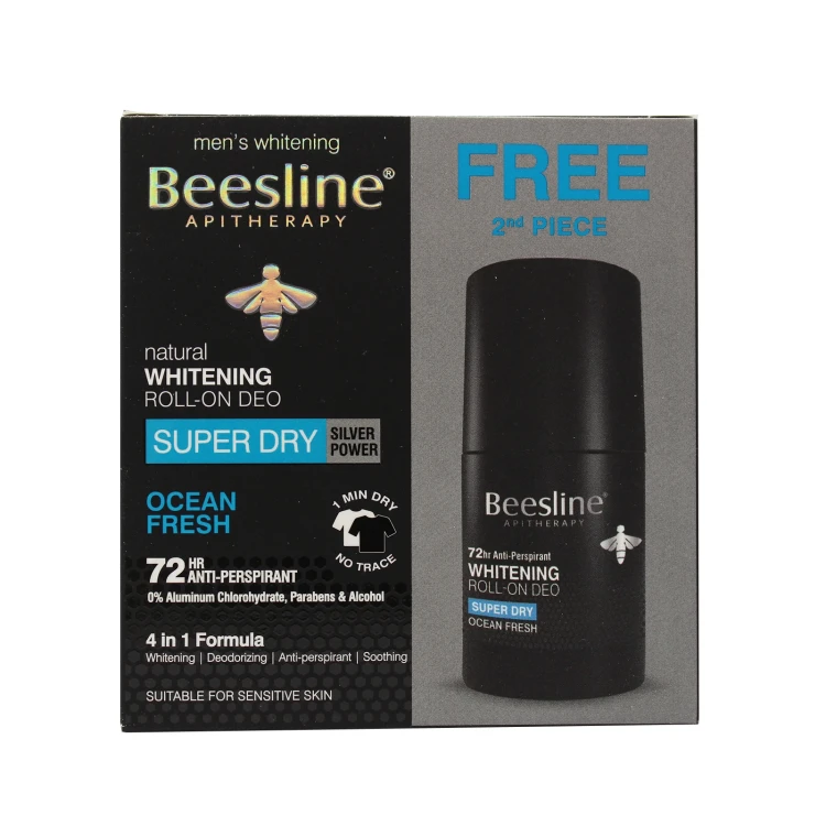 Beesline 72 Hrs Men Roll on Deo Whitening Super Dry Ocean Fresh 50ml 1+1 {OFFER}