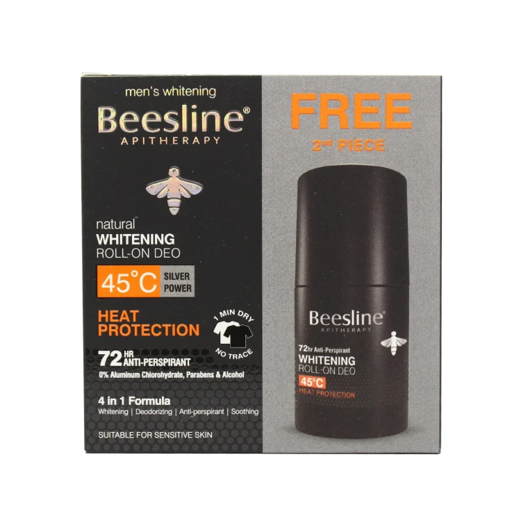 Beesline 72 Hrs Men Roll on Deo Whitening 45°C HEAT PROTECTION 50ml 1+1 {OFFER}