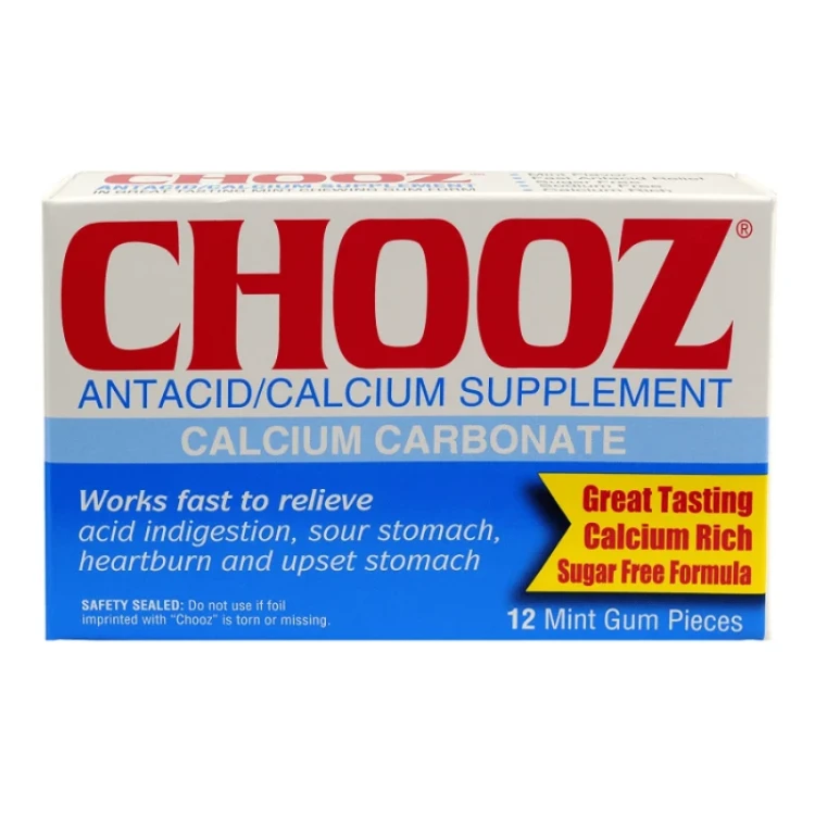 Chooz Antacid Mint Gum Tabs 12's