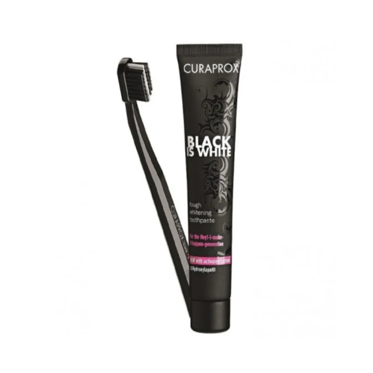 Curaprox Black is White Whitening T/P with Brush 90ml