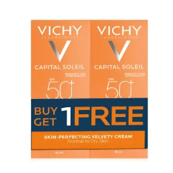 Vichy Capital Sol spf50 velvety cream normal to Dry skin OFFER 1+1